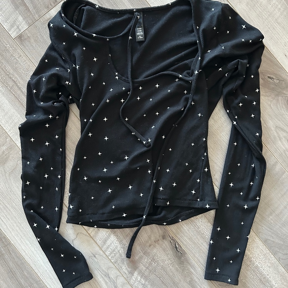 Skims onyx pajama top front tie